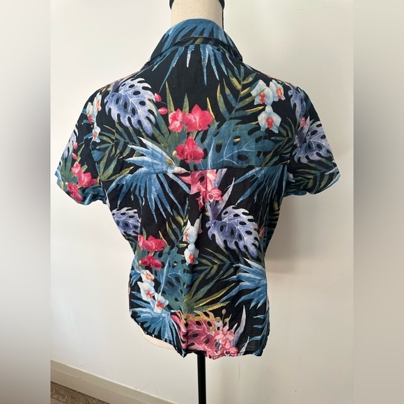 Harlow jungle, print, tie, shirt, cropped size  L/XL Jungle Barbie - Picture 5 of 9